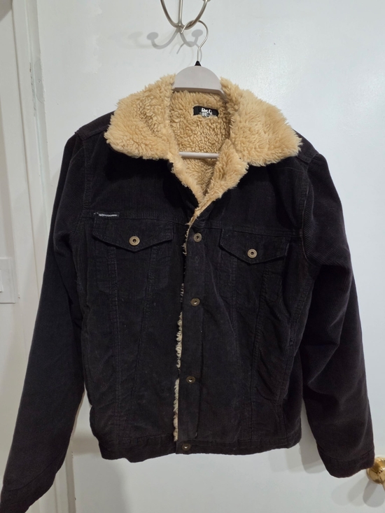 Dolce & Gabbana Other - VINTAGE Dolce & Gabbana Black Corduroy Bomber Jacket with Cream Sherpa Collar